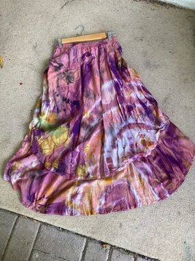 Hand Crafted Purple Multi Tiered High-Low Skirt